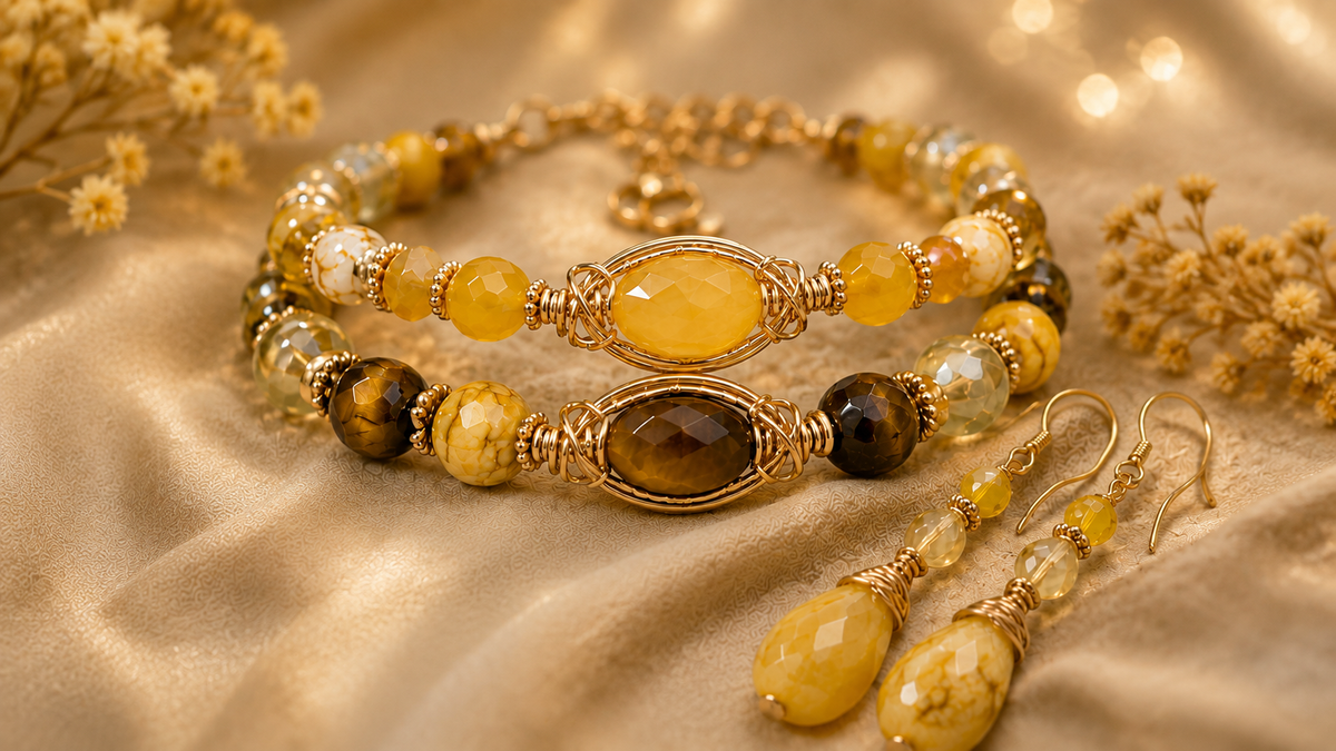 Golden Eye Candy Gemstone Bracelet