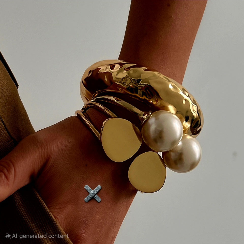 Ayesha Trendy Cuff Bracelet | Gold & Silver Chunky Bangle - Zoharas - ZOHARAS VOGUE