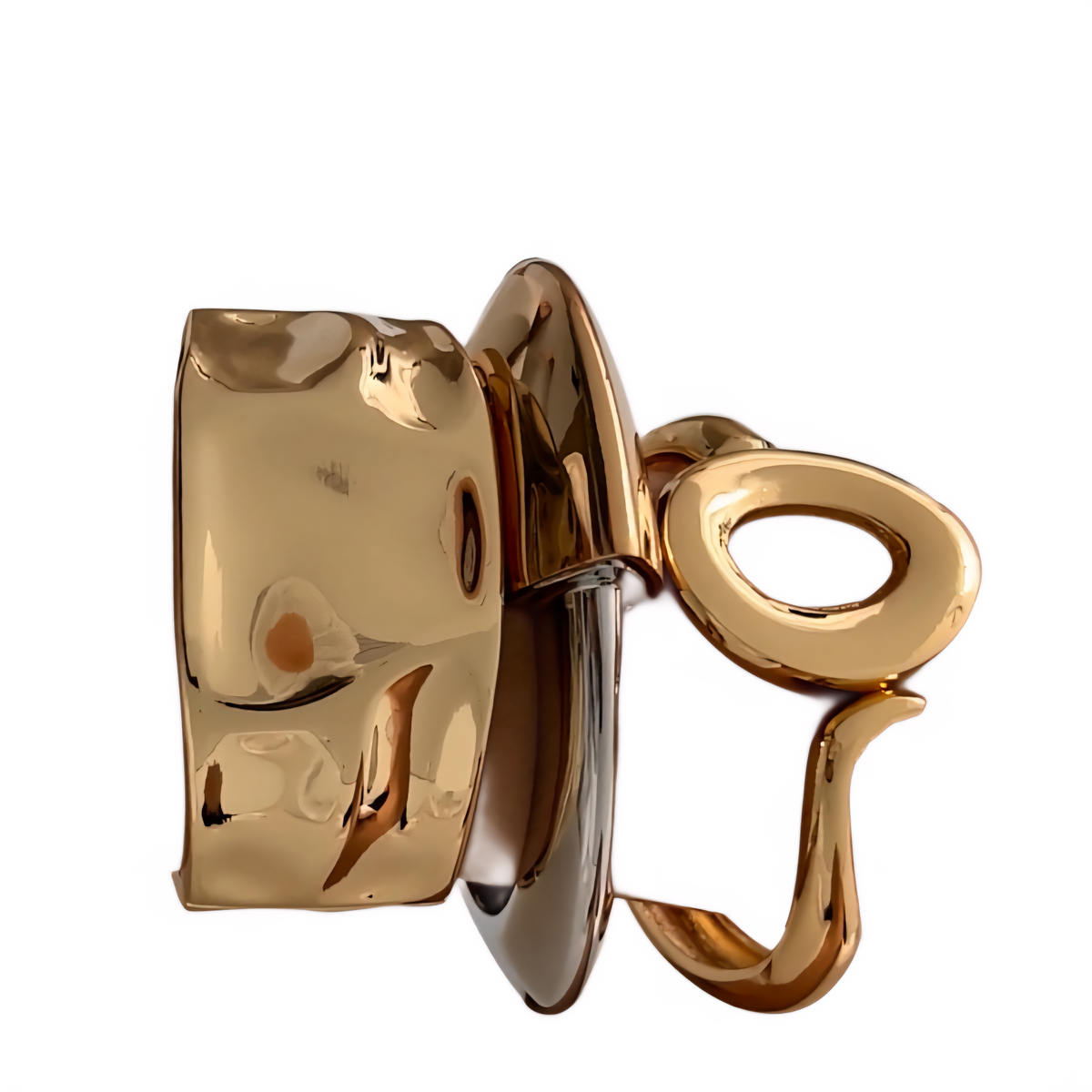 Zoharas Vogue Monarque Gleam Bangles — elegant gold bangle set with sculpted curves, styled on a velvet jewelry tray.