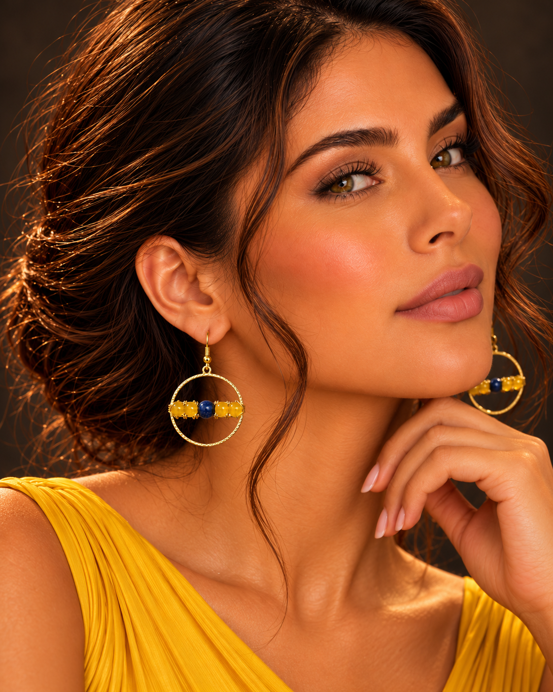 Zuberi Sunstone Hoops - ZOHARAS VOGUE